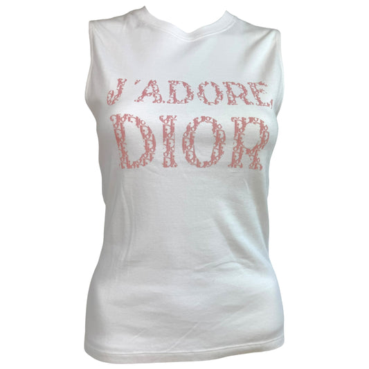 Christian Dior Tank Top Pink White Trotter Monogram