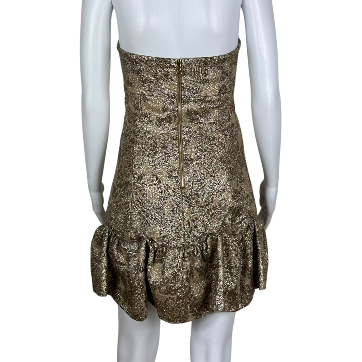 Dolce & Gabbana Gold Jacquard Corseted Mini Dress XS