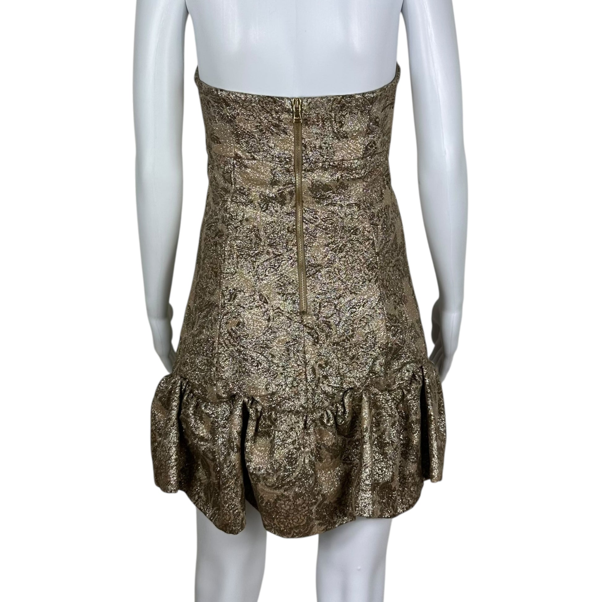 Dolce & Gabbana Gold Jacquard Corseted Mini Dress XS