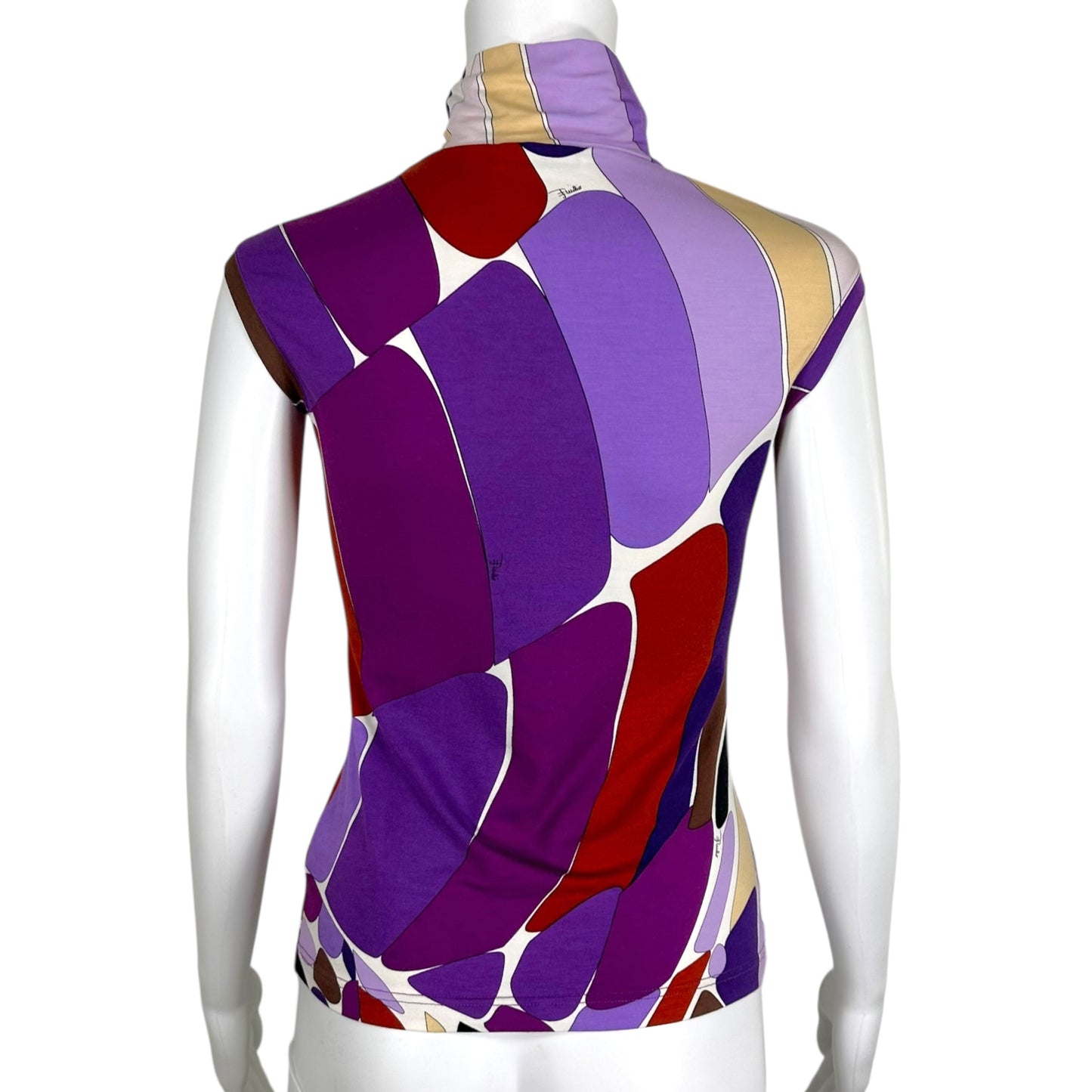 Emilio Pucci Purple Printed Mock Neck T-Shirt