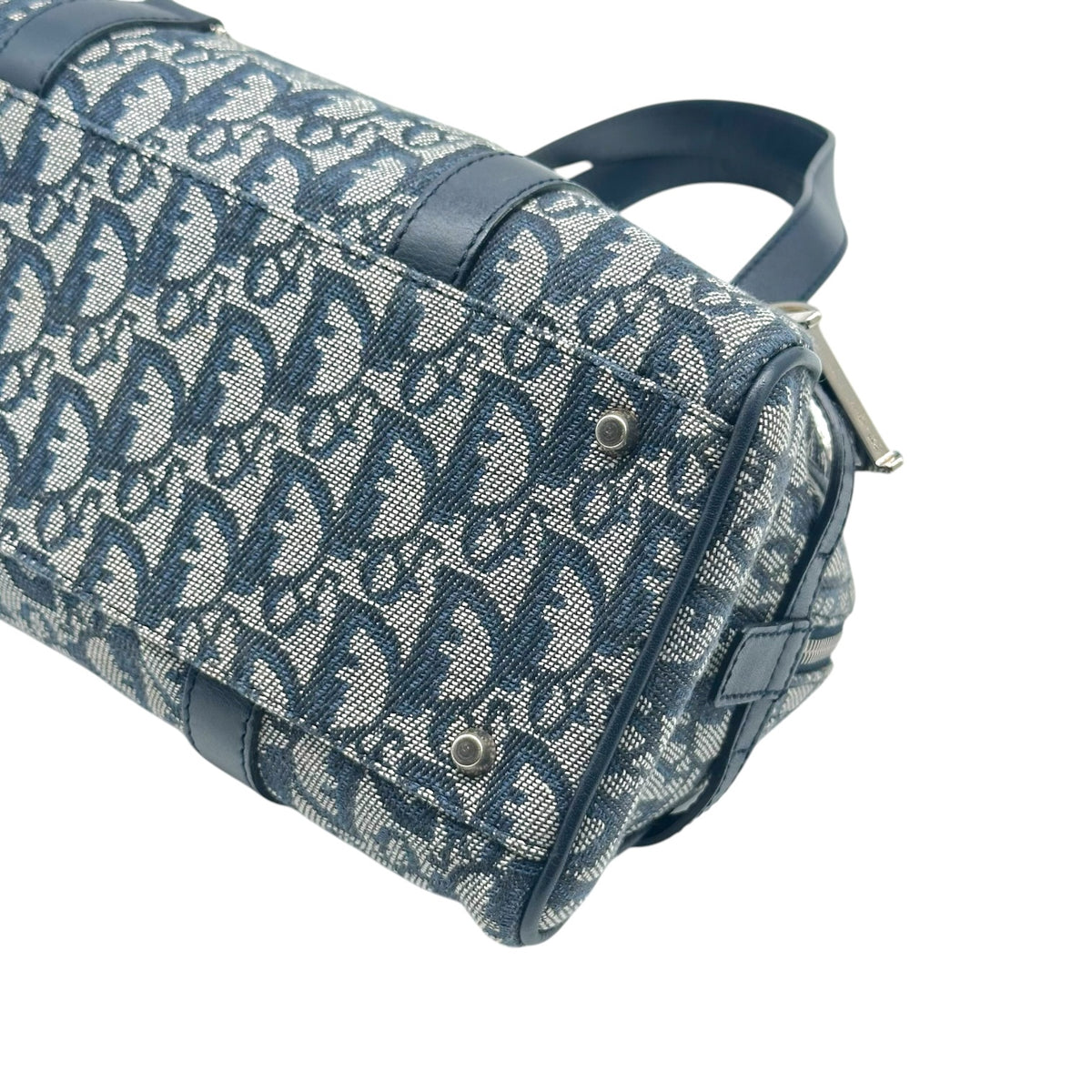 Christian Dior Shoulder Bag Navy Blue Trotter Monogram