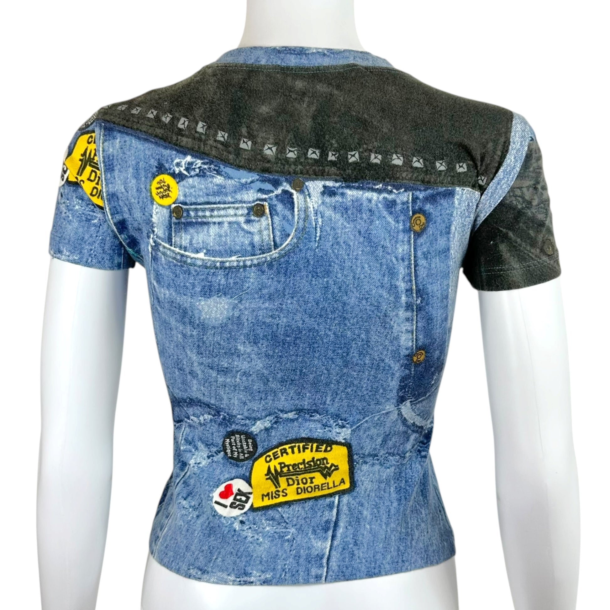 Christian Dior Denim Graphic T-Shirt Short Sleeve S