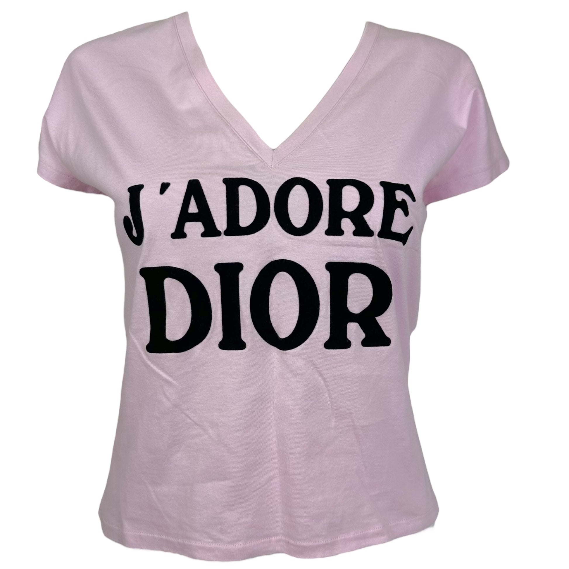 Christian Dior S/S 2003 Pink and Black J'Adore Dior T-Shirt - Outfit Repeater