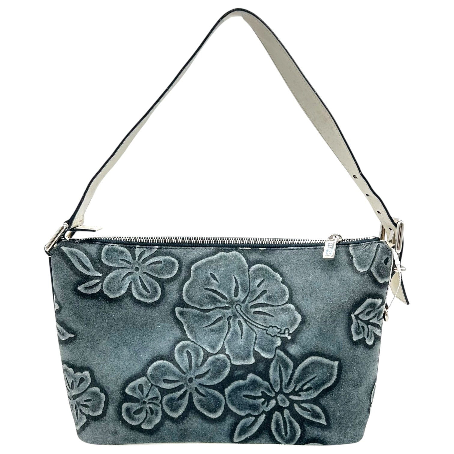 Celine Blue Suede Embossed Pochette Bag