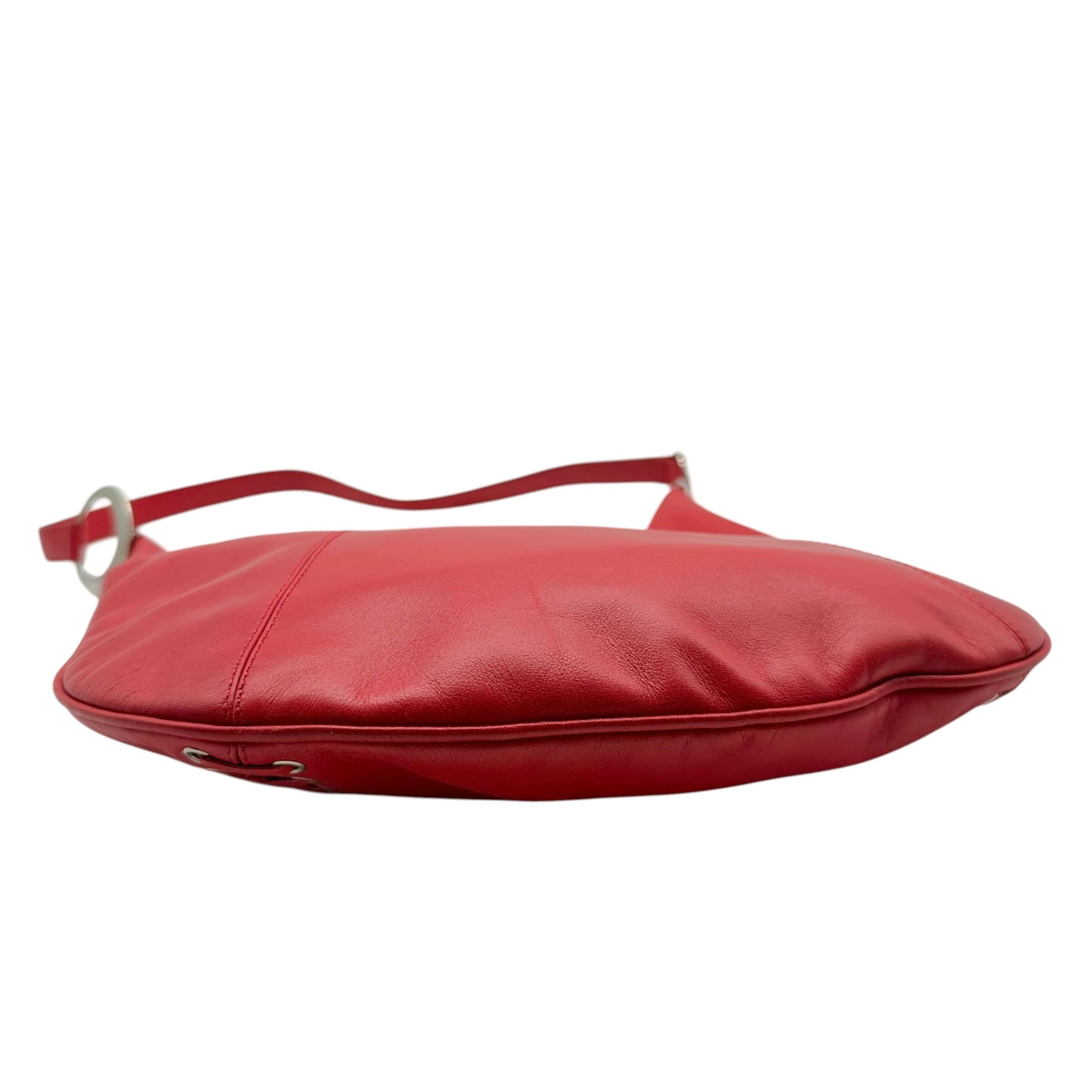 Gianna Versace Red Leather Lace-Up Hobo Bag