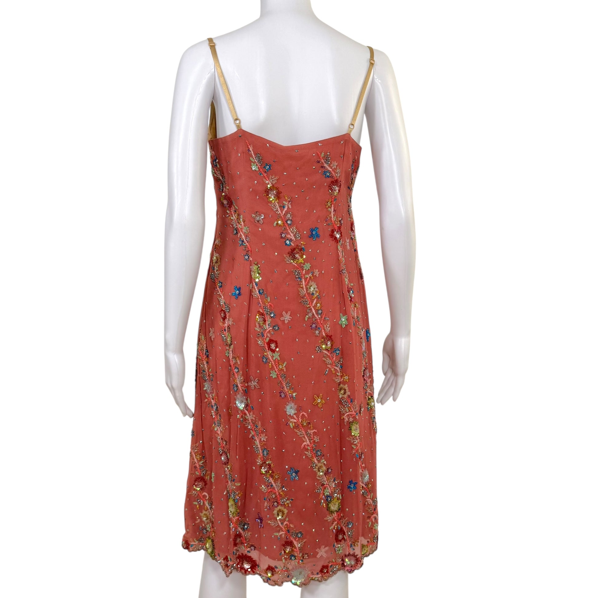 Galliano Pink Silk Floral Beaded Midi Dress NEW - Outfit Repeater