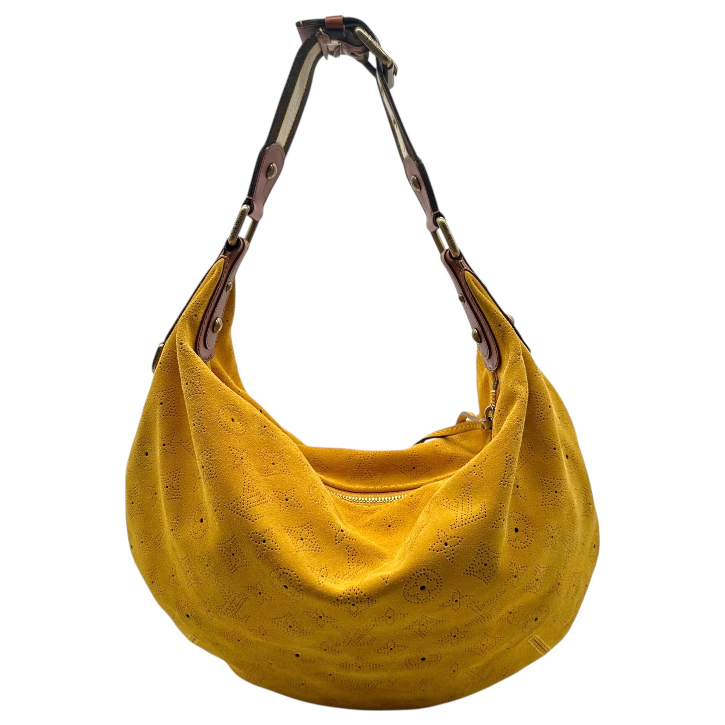 Louis Vuitton Mustard Yellow Suede Onata GM Hobo Bag - Outfit Repeater