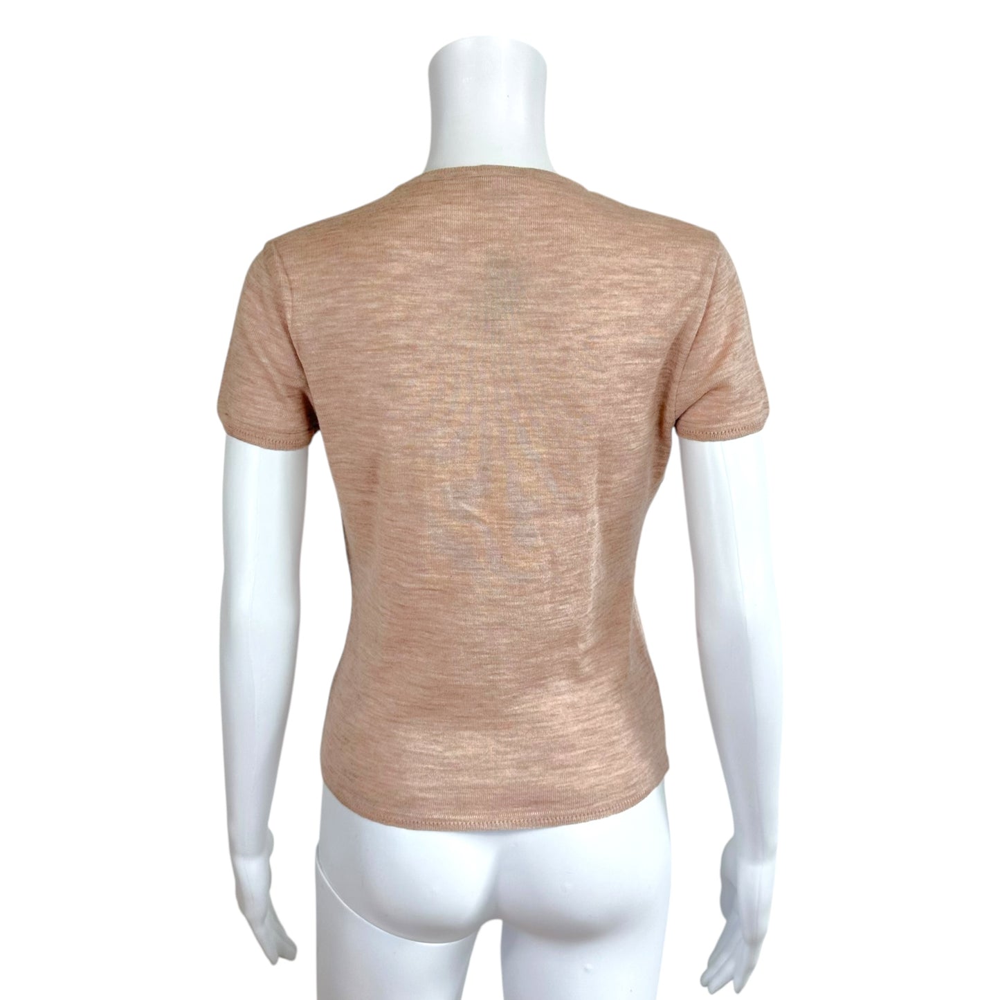 Chanel Beige Wool Knit Logo T-Shirt