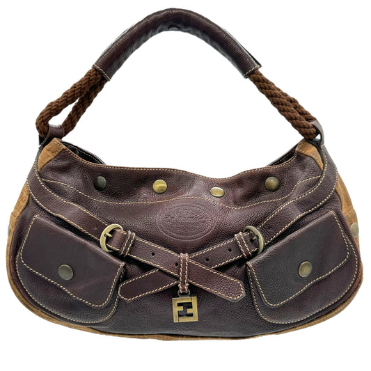Fendi Brown Leather & Suede Shoulder Bag - Outfit Repeater