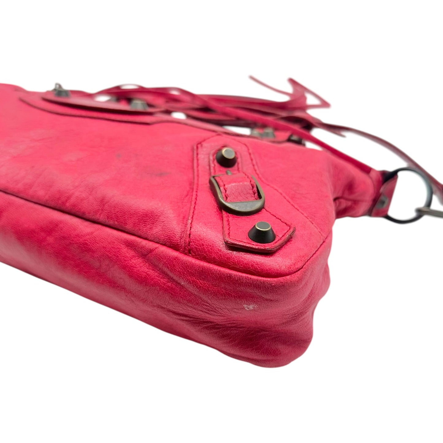 Balenciaga Red Leather City Bag 2-Way Design