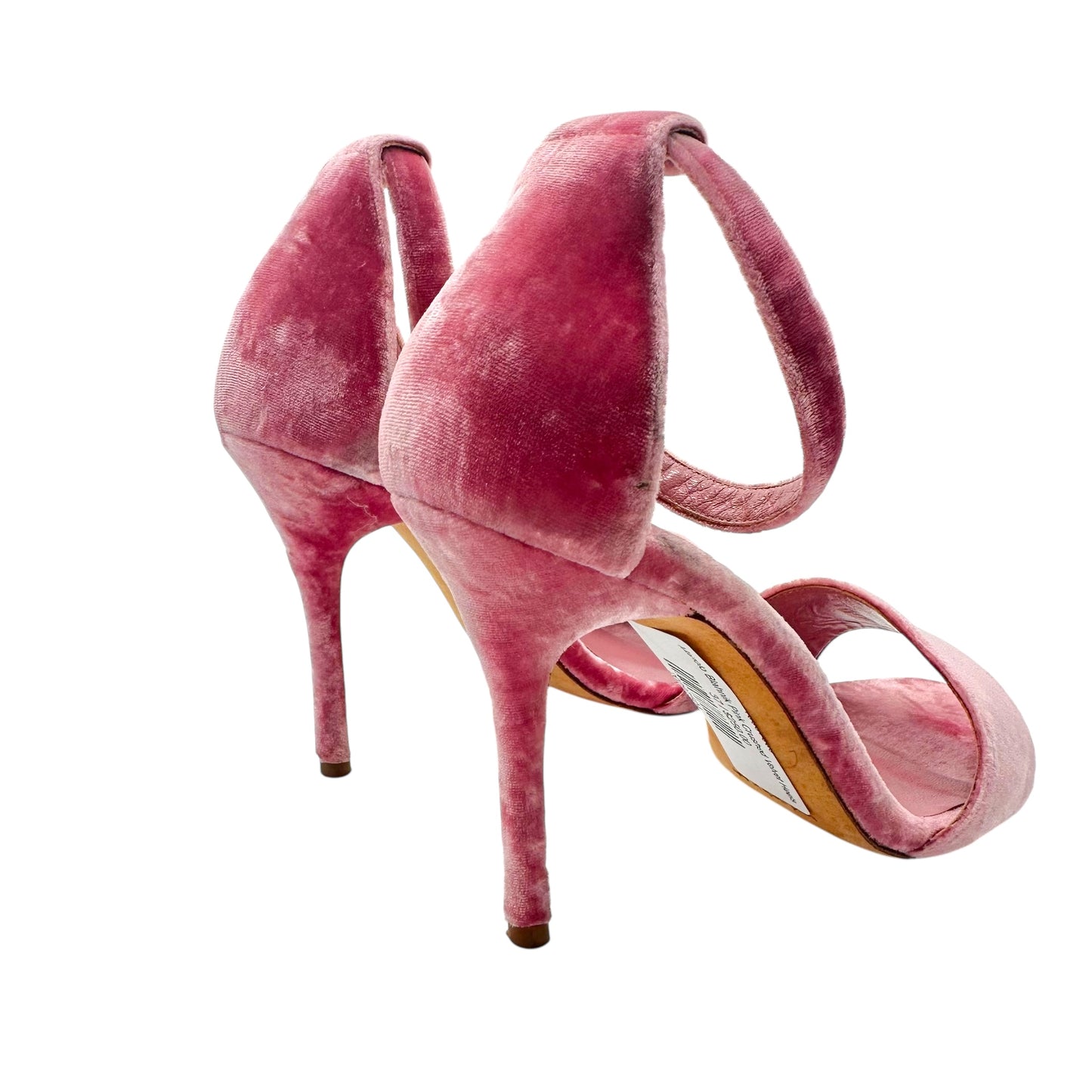 Manolo Blahnik Pink Crushed Velvet Heels