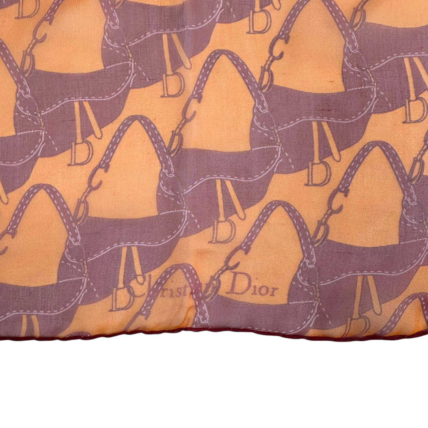 Dior Pink and Orange Saddle Bag Print Scarf - Outfit Repeater