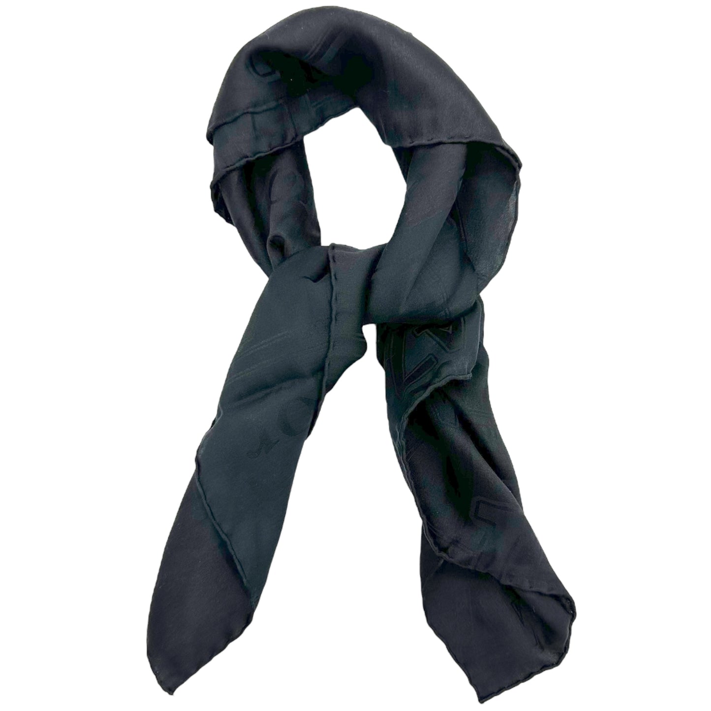 Dior Black Silk Logo Scarf - Outfit Repeater