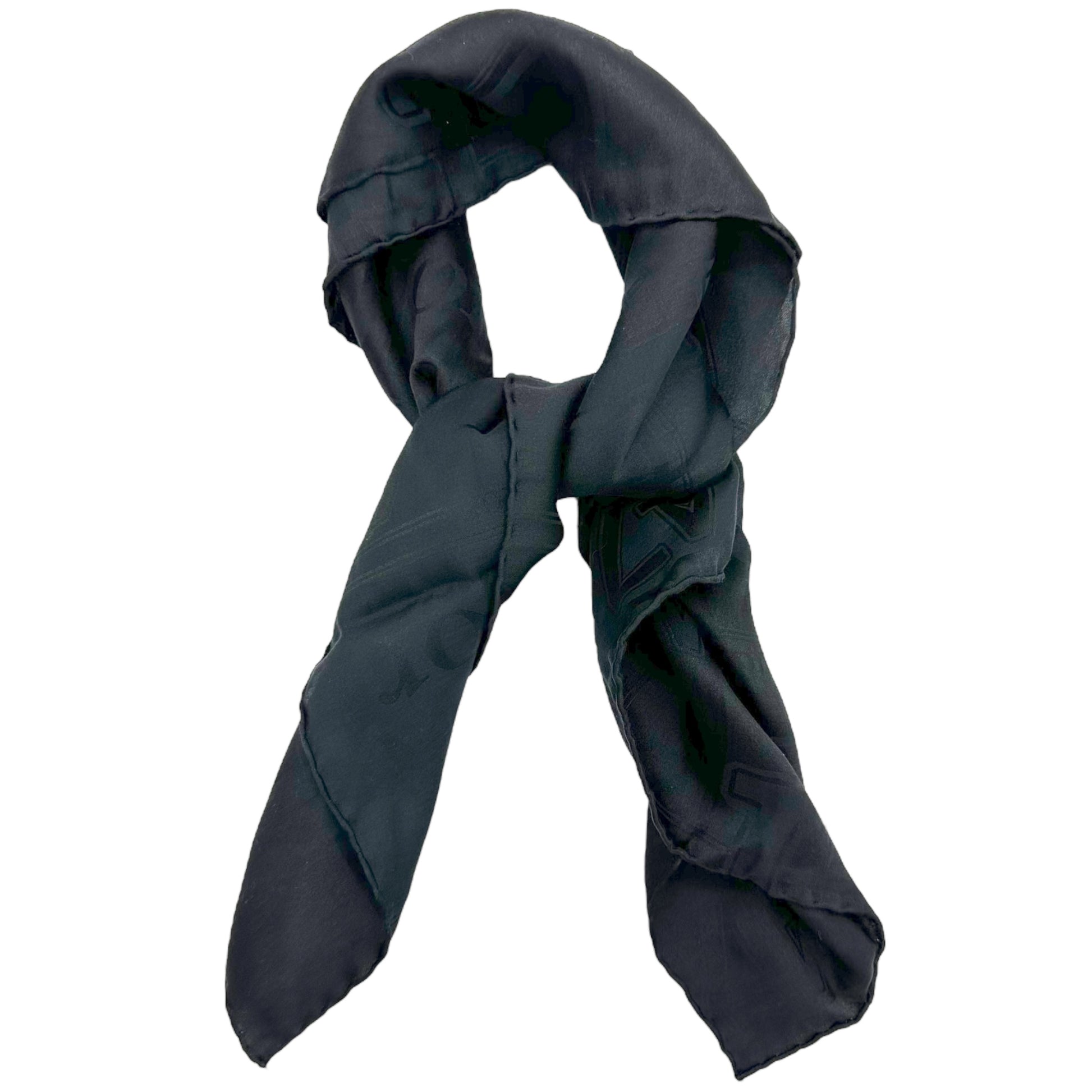 Dior Black Silk Logo Scarf - Outfit Repeater