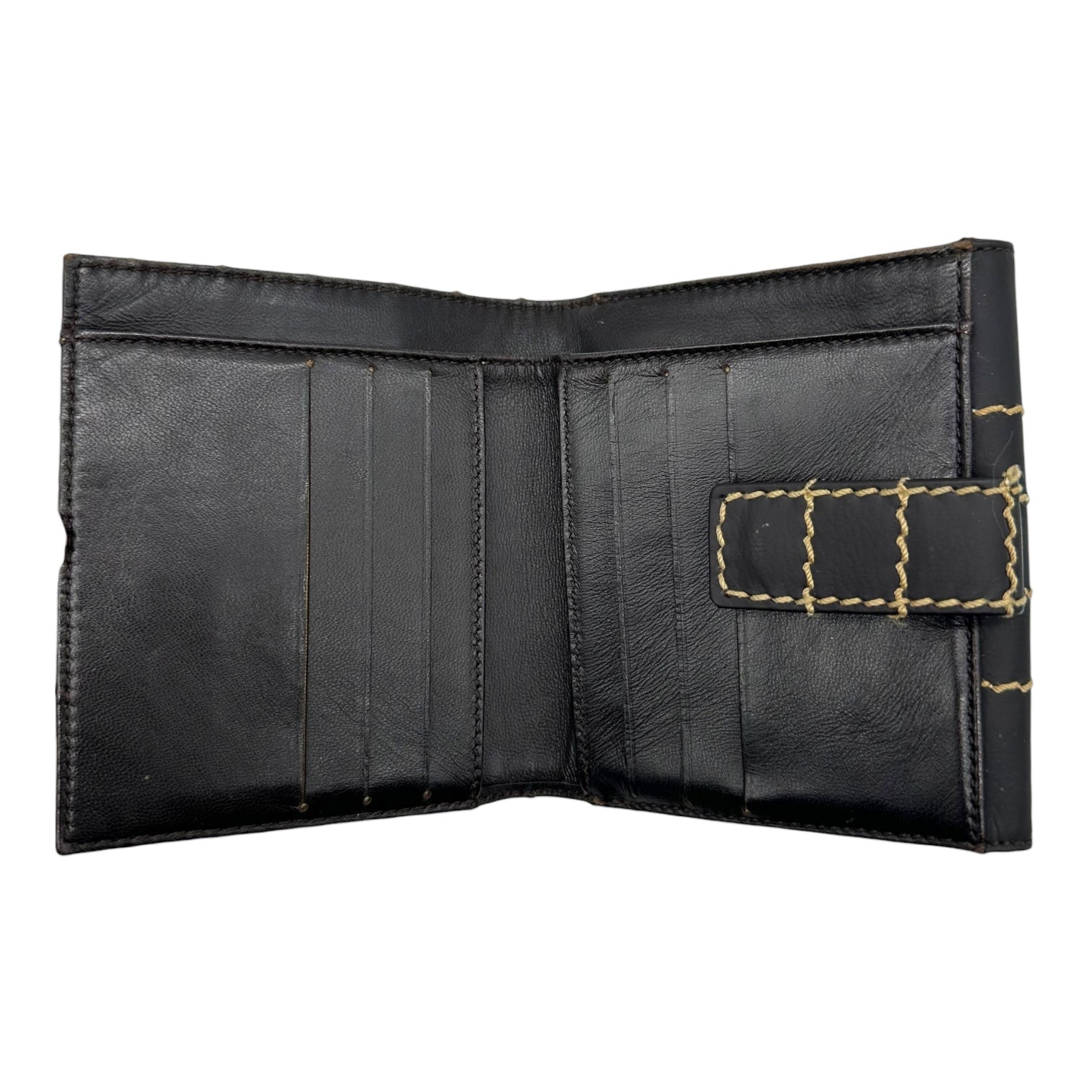 Chanel Wild Stitch Black & Ivory Bi-fold Wallet - Outfit Repeater