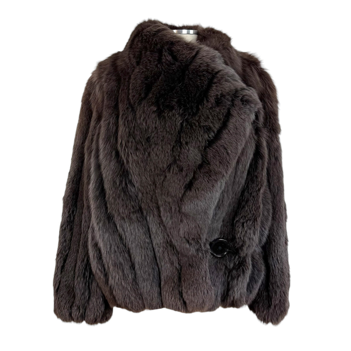 Saga Fox Brown Fox Fur Lapel Coat