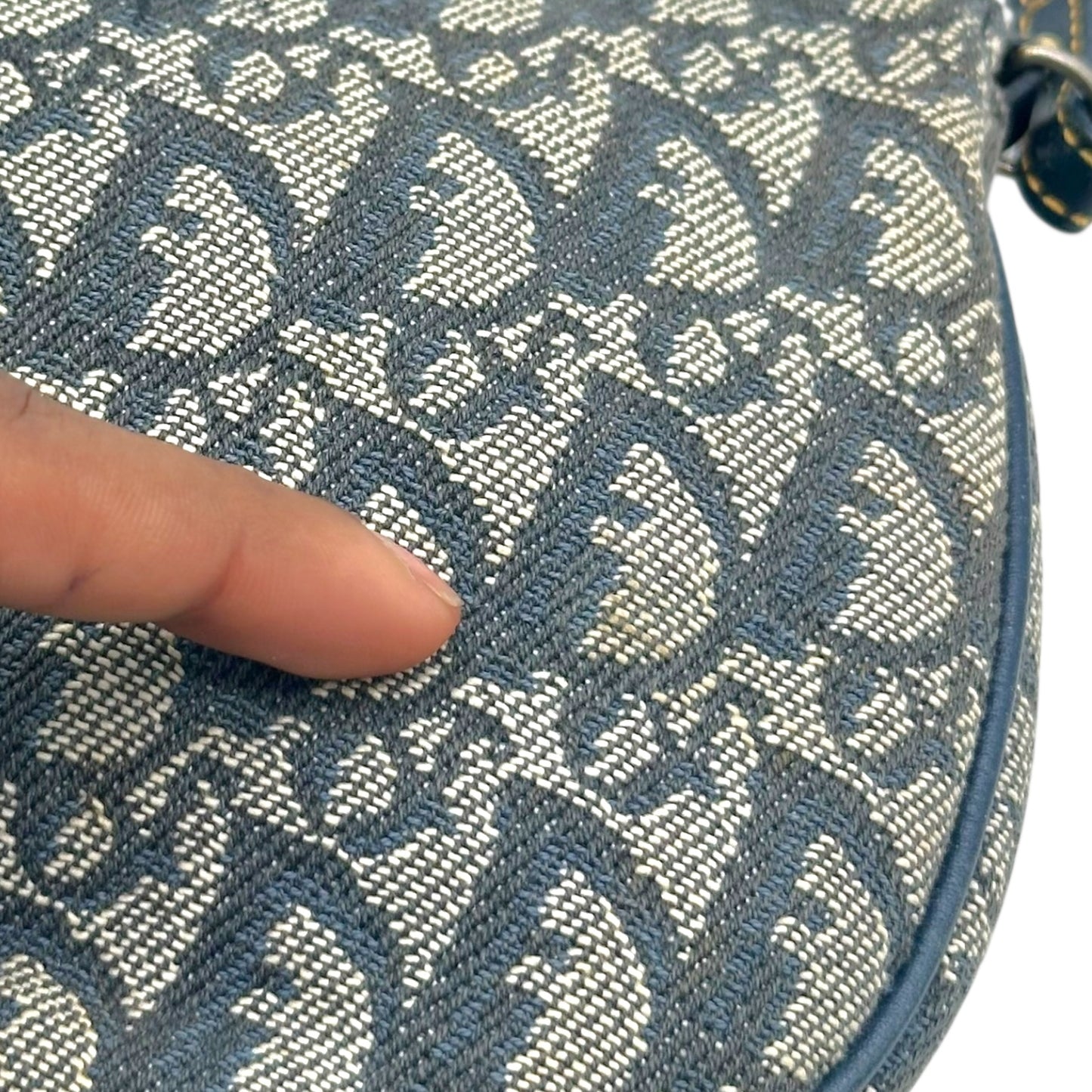 Christian Dior Navy Blue Trotter Monogram Mini Saddle Bag - Outfit Repeater