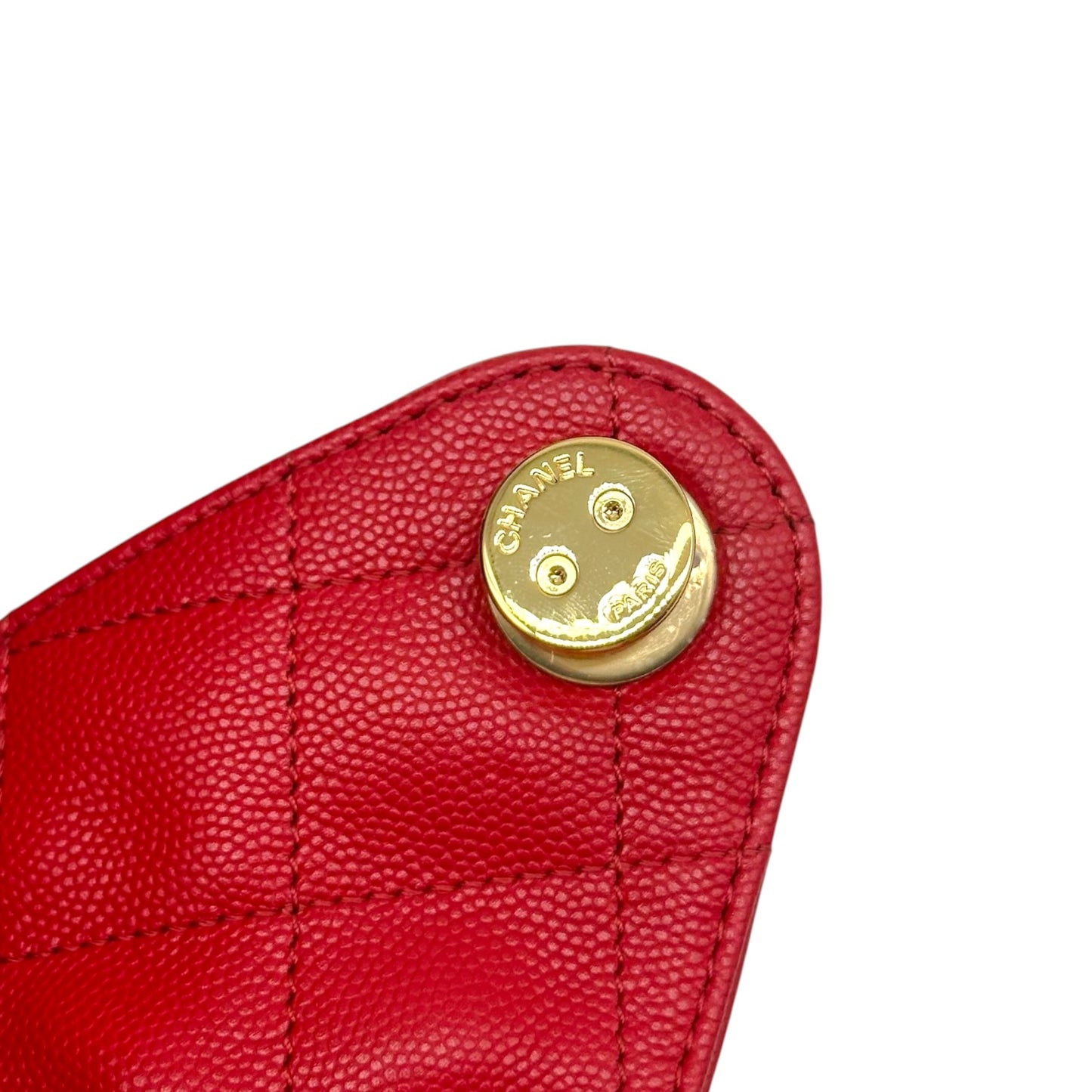 Chanel Red Caviar Leather Hobo Shoulder Bag