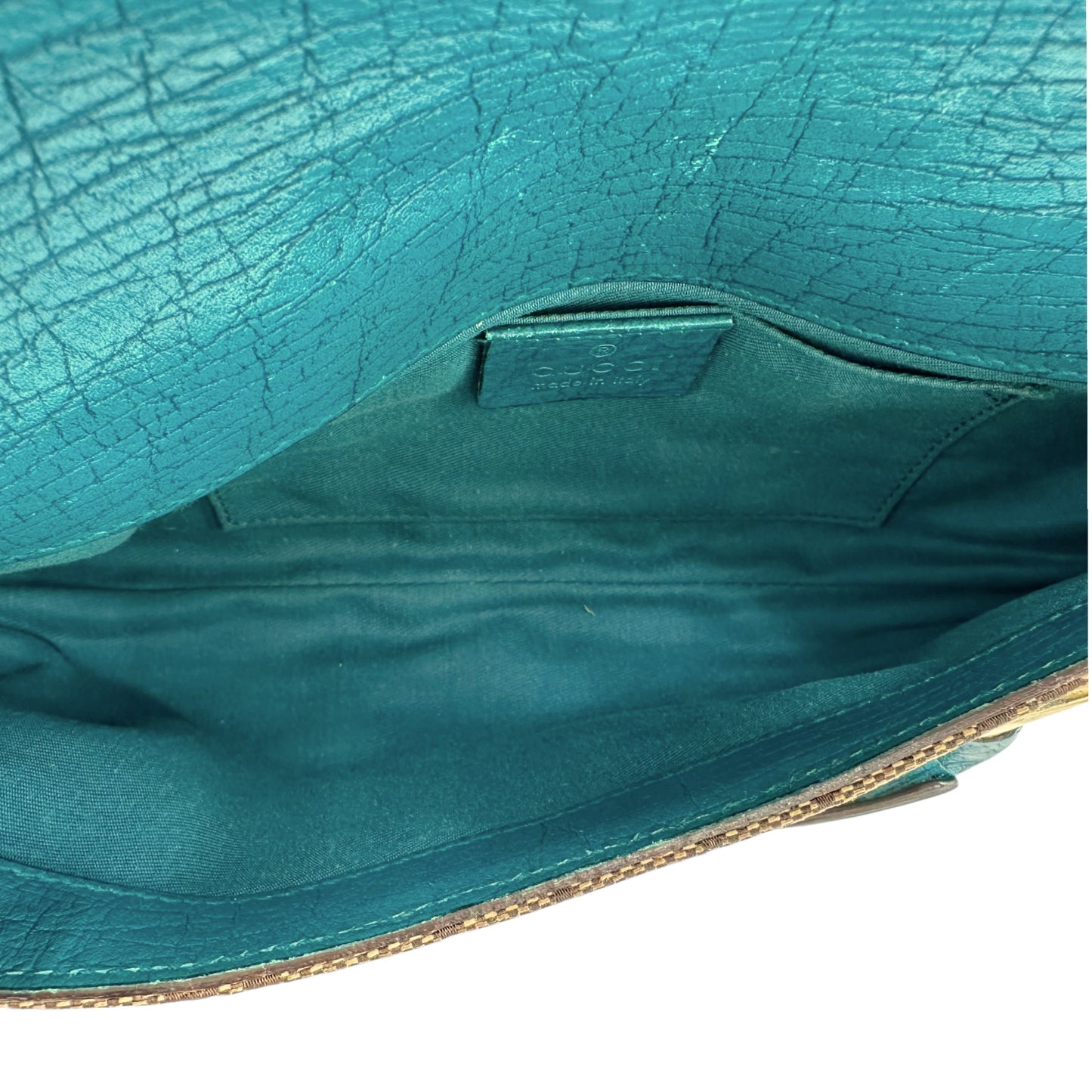 Gucci Blue Monogram Horsebit Clutch Bag - Outfit Repeater