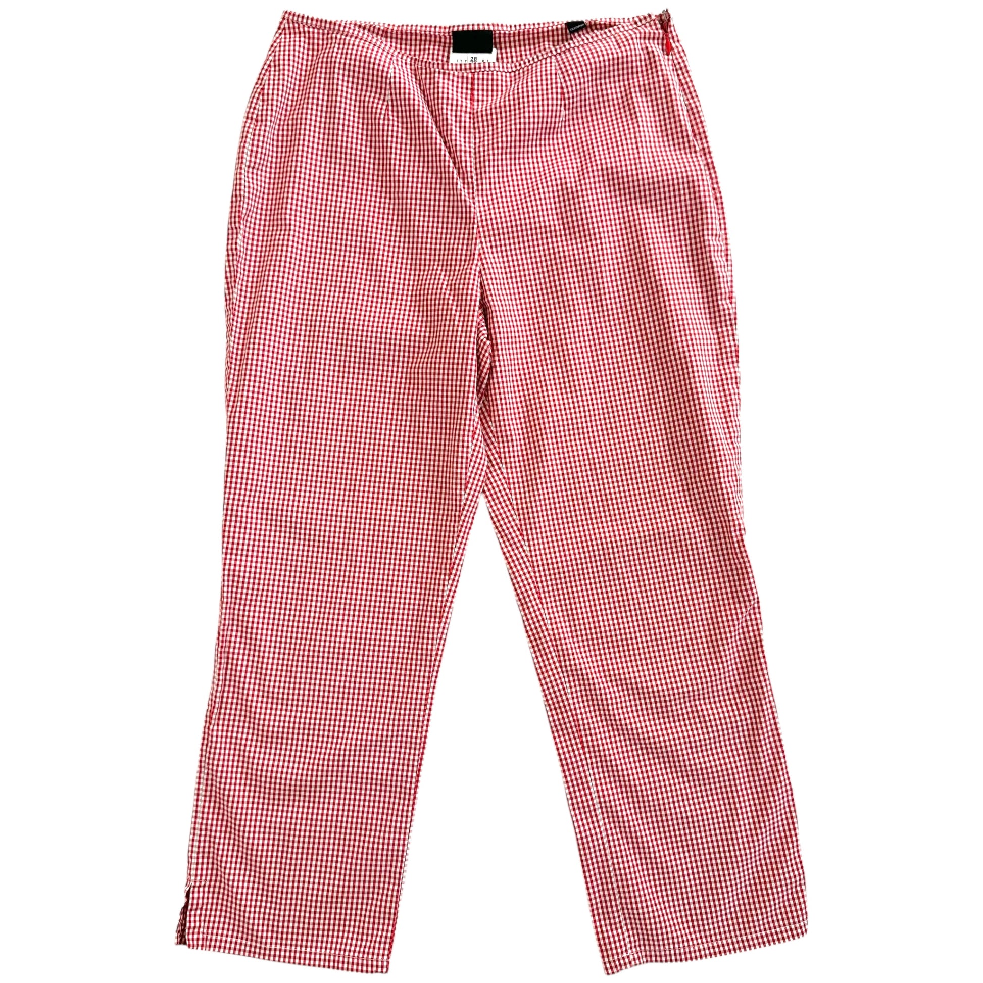 D&G Dolce & Gabbana Red & White Gingham Capri Pants - Outfit Repeater