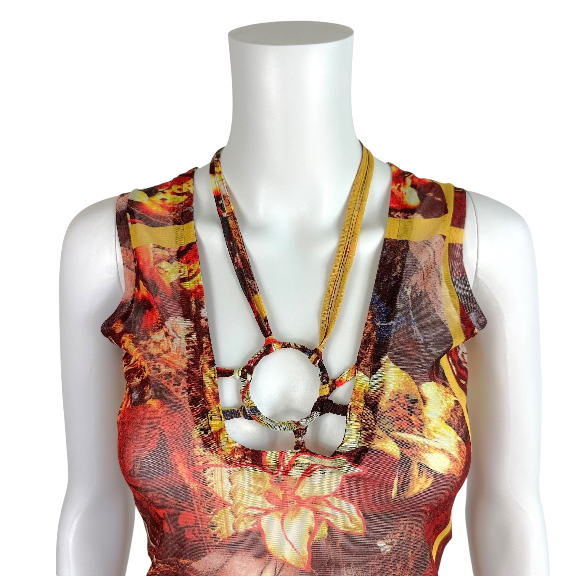 Jean Paul Gaultier Floral Print Halter Tank Top