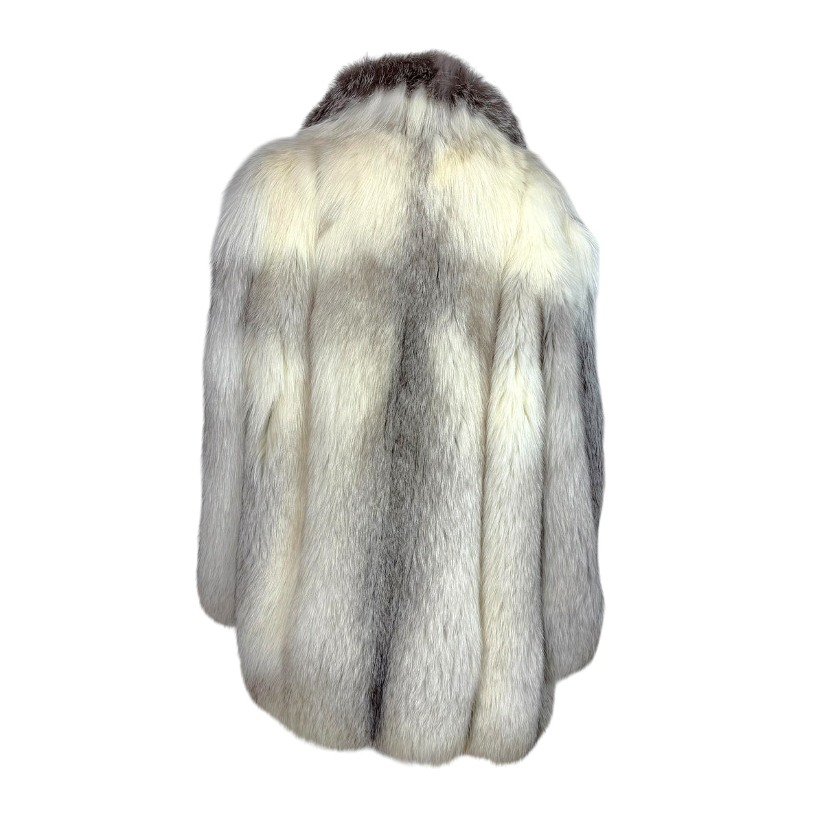 Saga Fox Silver Fox Fur Coat Ivory Gray 1990s Vintage