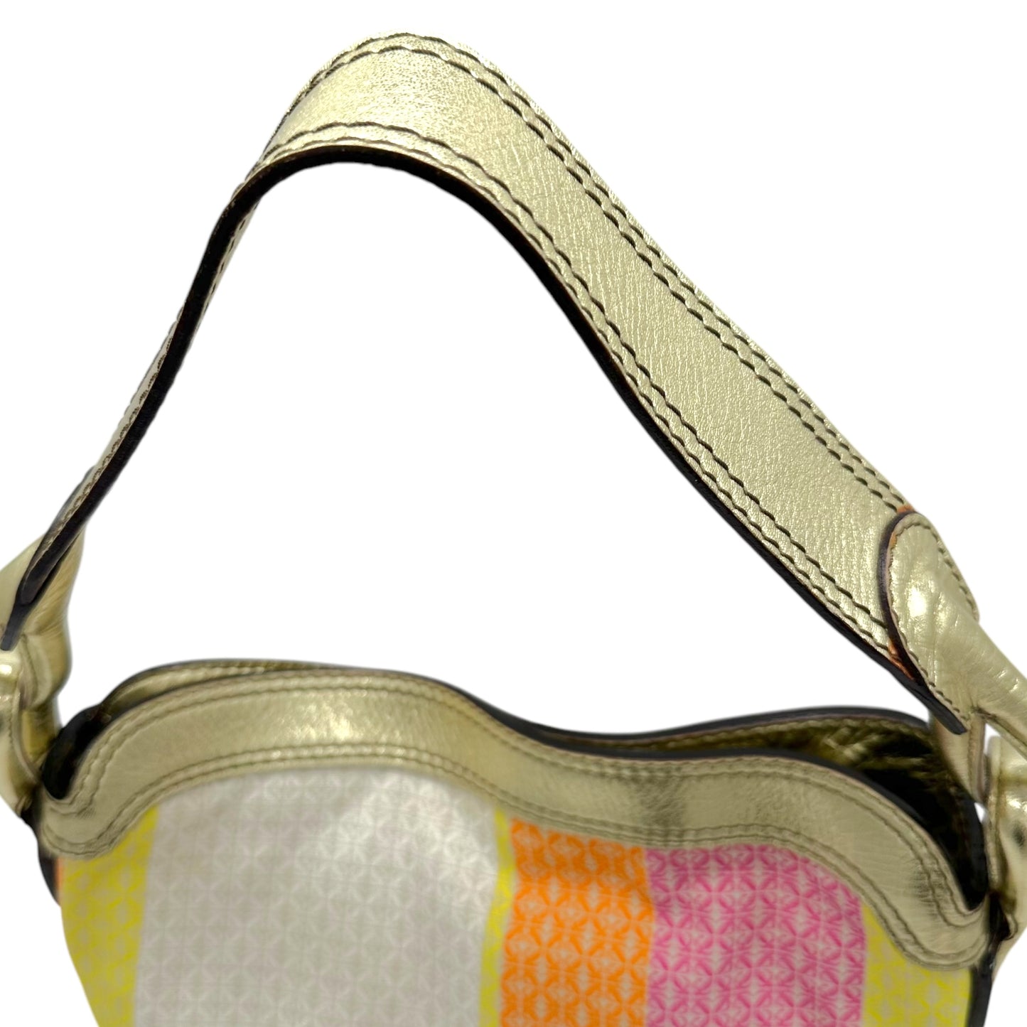 Loewe Gold & Multicolor Anagram Logo Hobo Bag