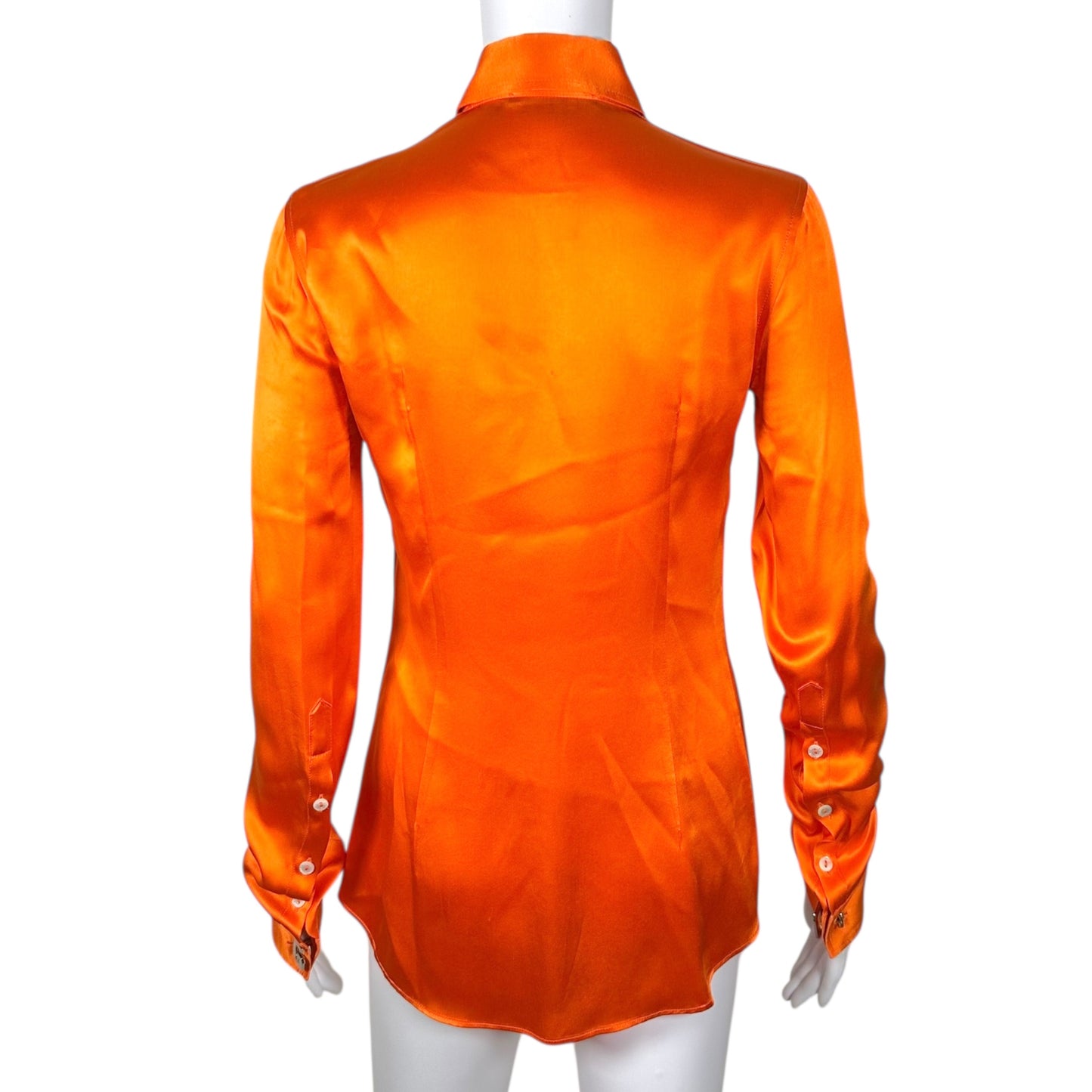 Dolce & Gabbana Bright Orange Button Up Blouse
