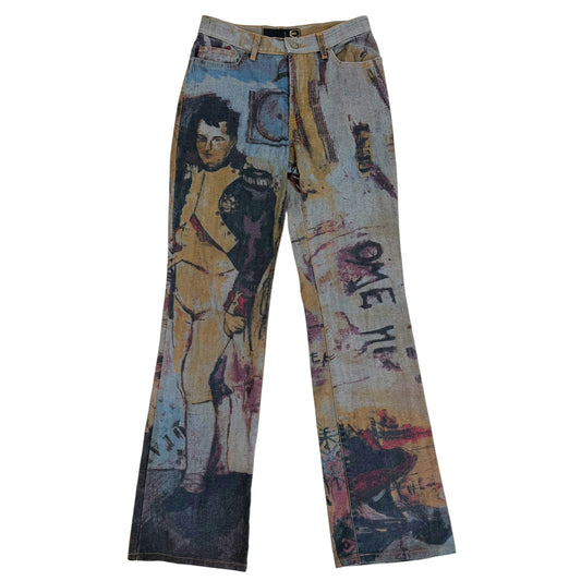 Roberto Cavalli Multicolor Napoleon Printed Jeans
