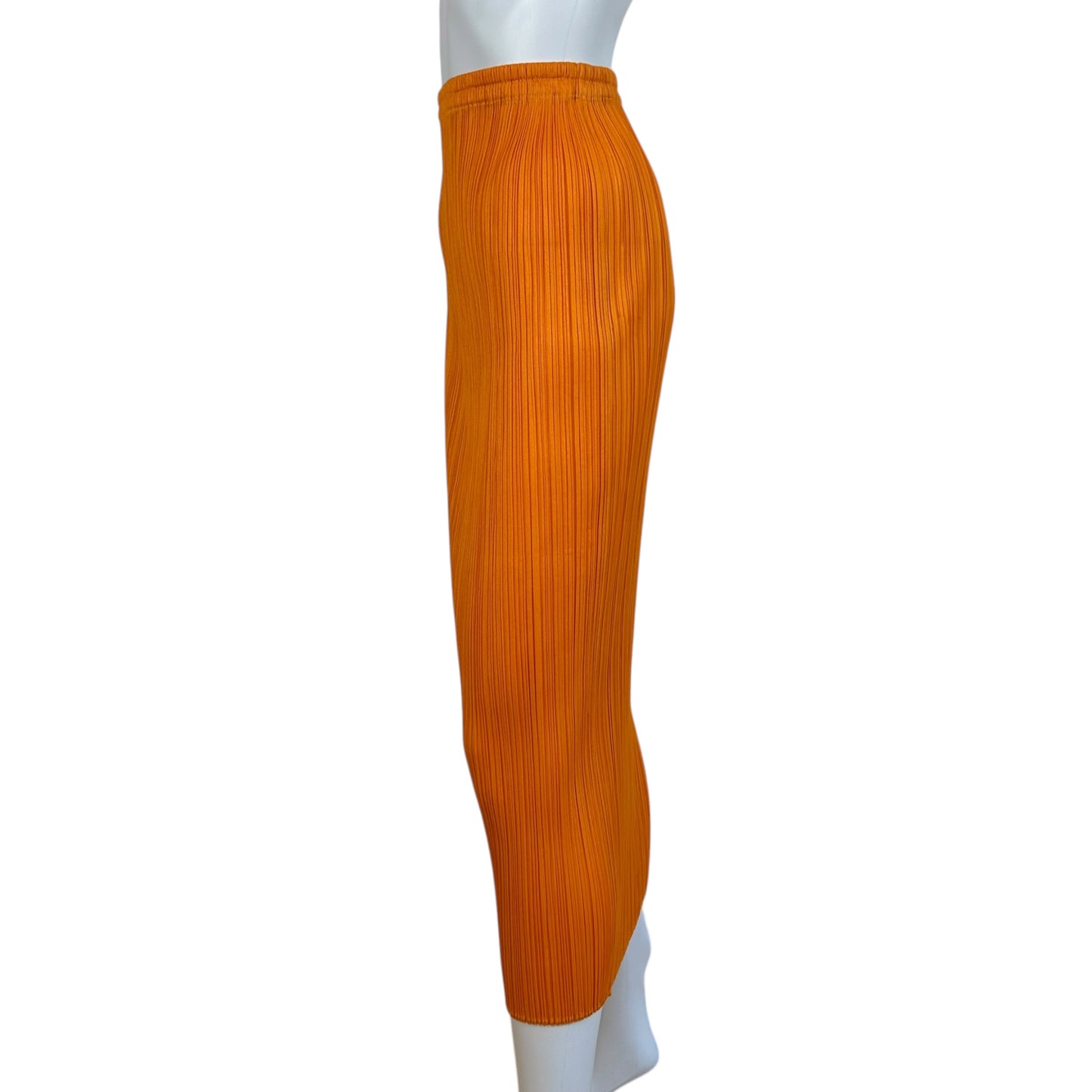 Issey Miyake Pleats Please Orange Pleated Maxi Skirt