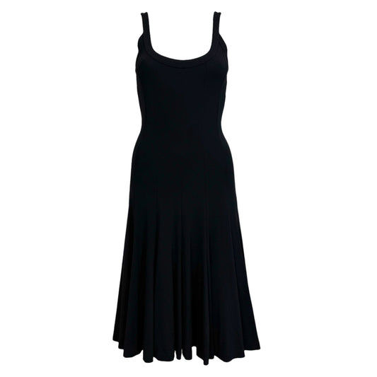 Dolce & Gabbana Black Midi Dress Flowy Hem Sleeveless