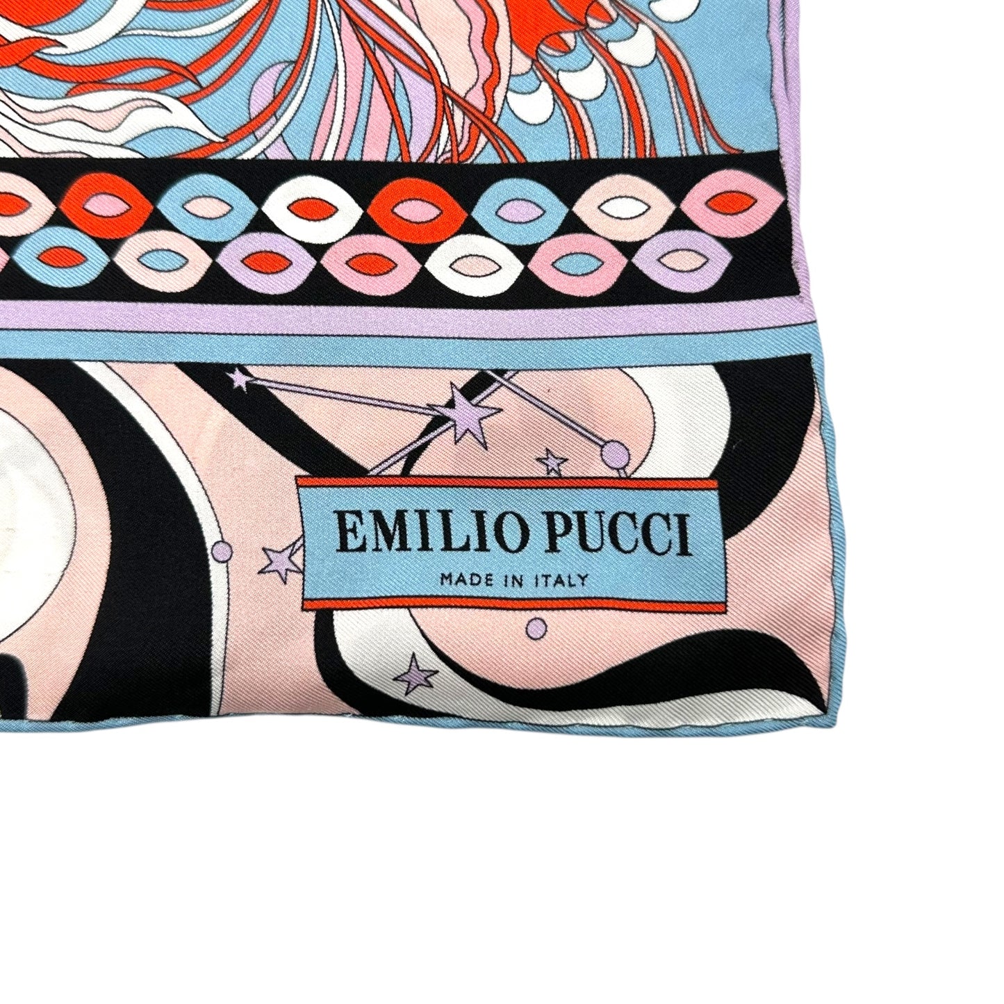 Emilio Pucci Multicolor Astrological Printed Silk Long Scarf