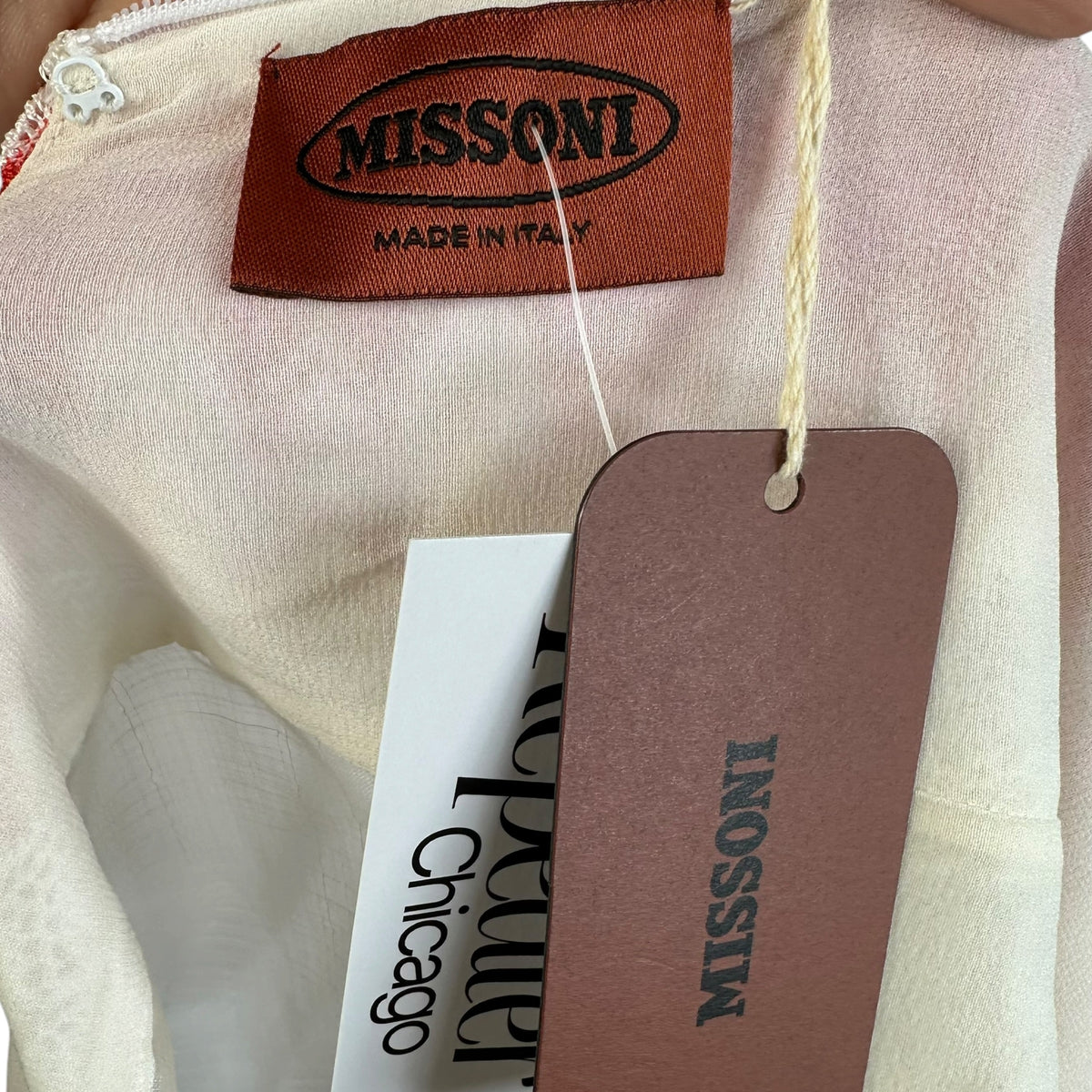 Missoni White Pink Chevron Knit Mini Dress