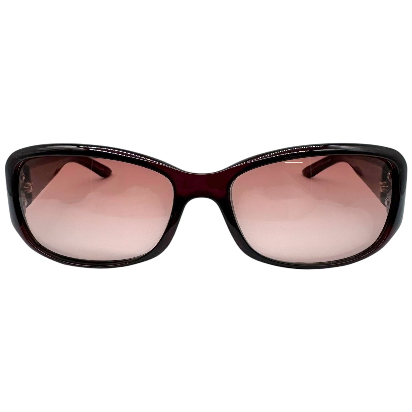 Christian Dior Burgundy Rectangle Sunglasses with Star Logo