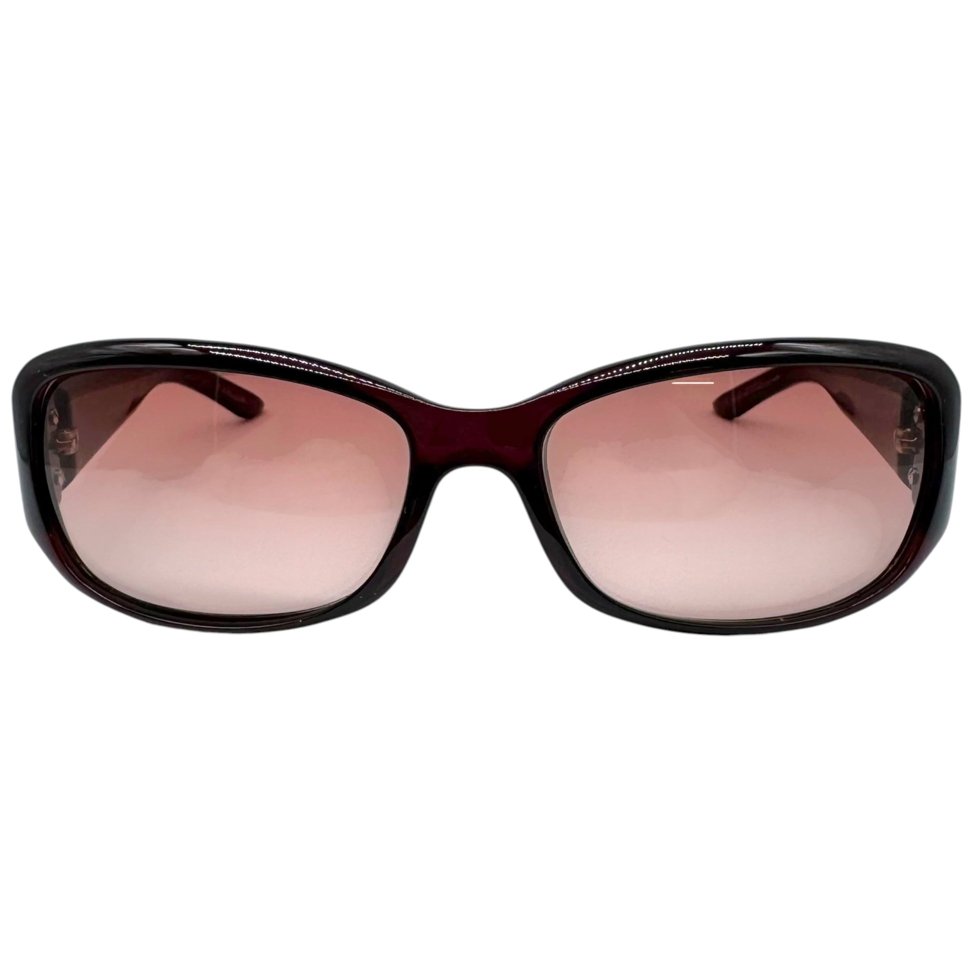 Christian Dior Burgundy Rectangle Sunglasses with Star Logo