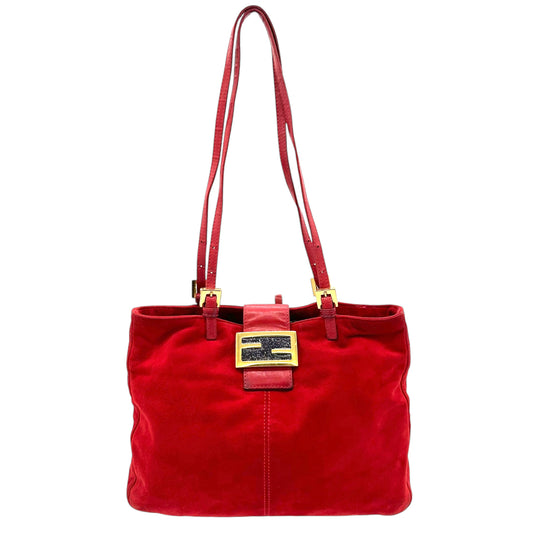 Fendi Red Suede Shoulder Bag