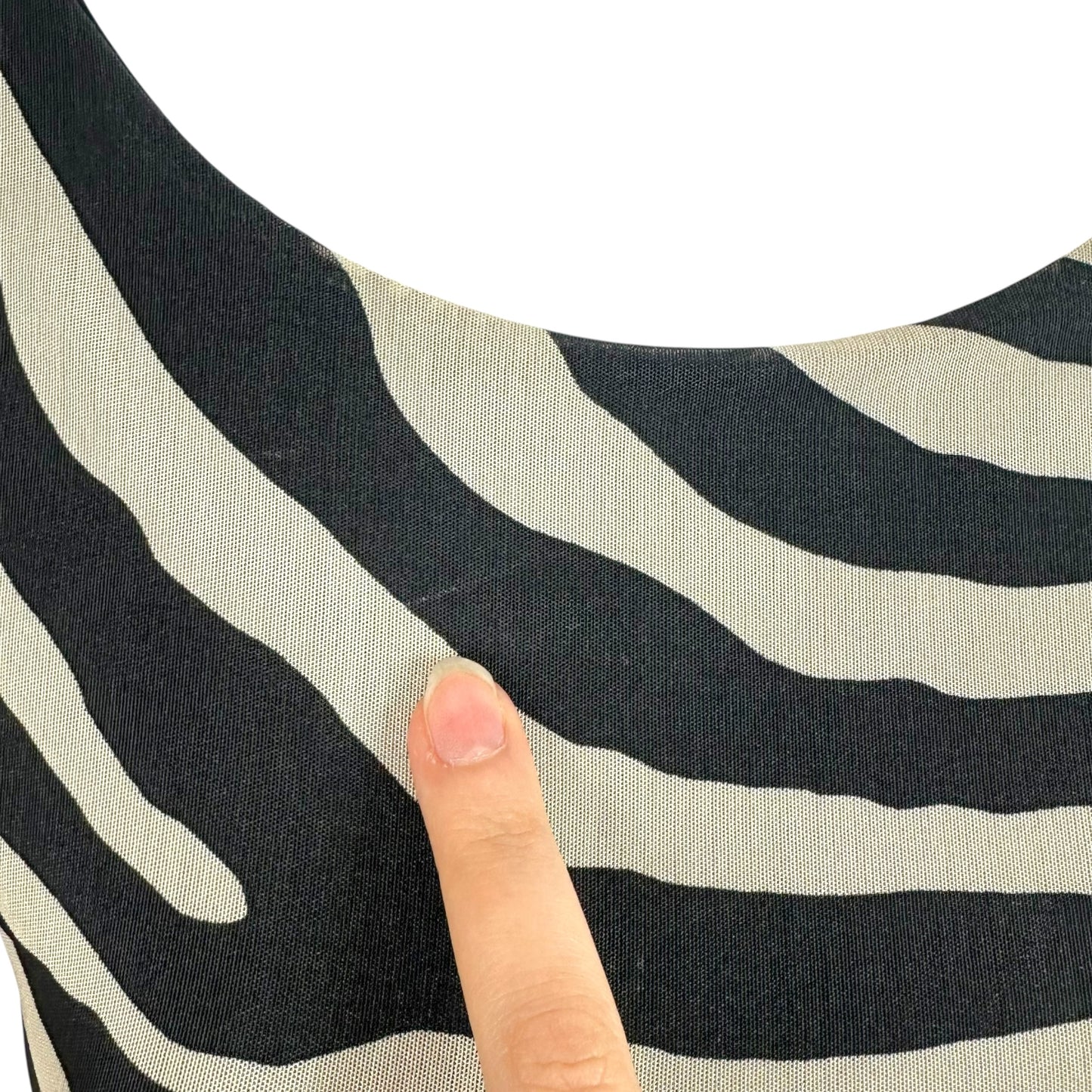 Dolce & Gabbana Mare Zebra Print Mesh Off-Shoulder Crop Top