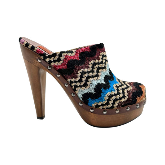Missoni Multicolor Shimmer Chevron Platform Clogs