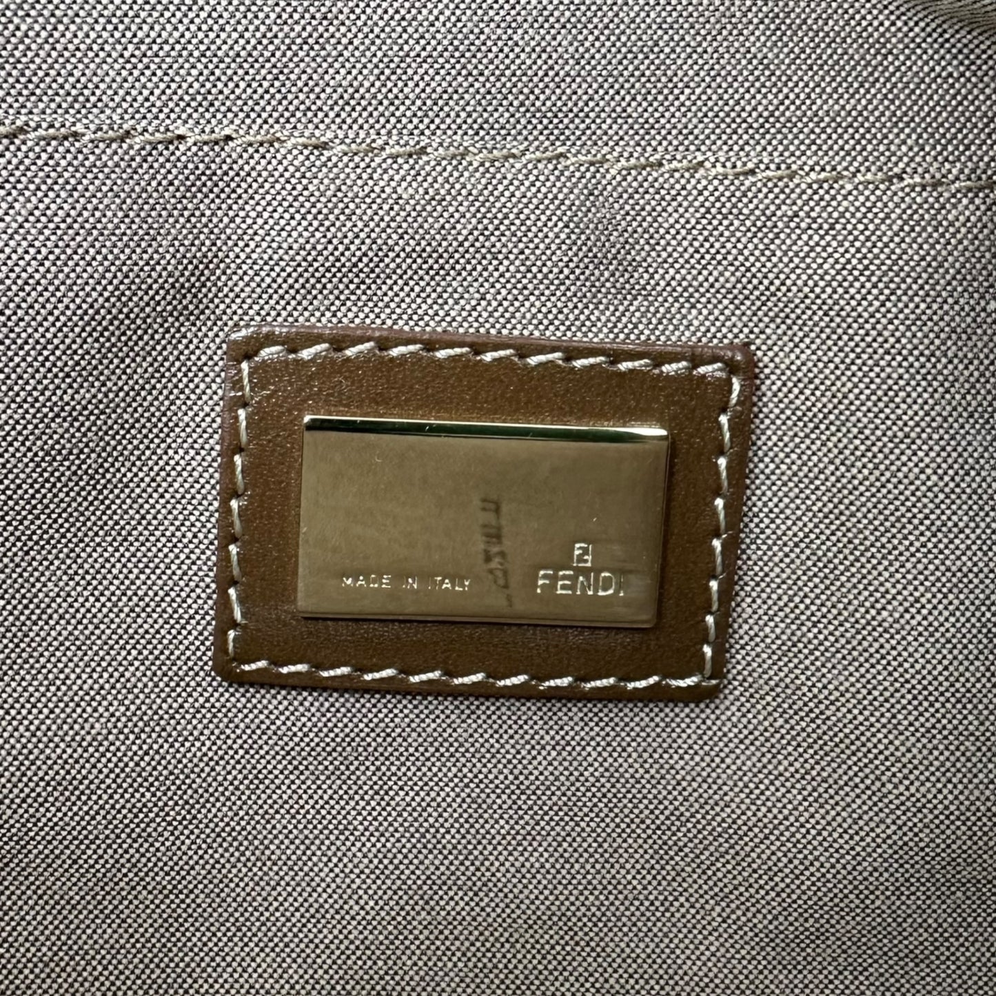 Fendi Brown Leather Trim Zucchino Monogram Shoulder Bag - Outfit Repeater