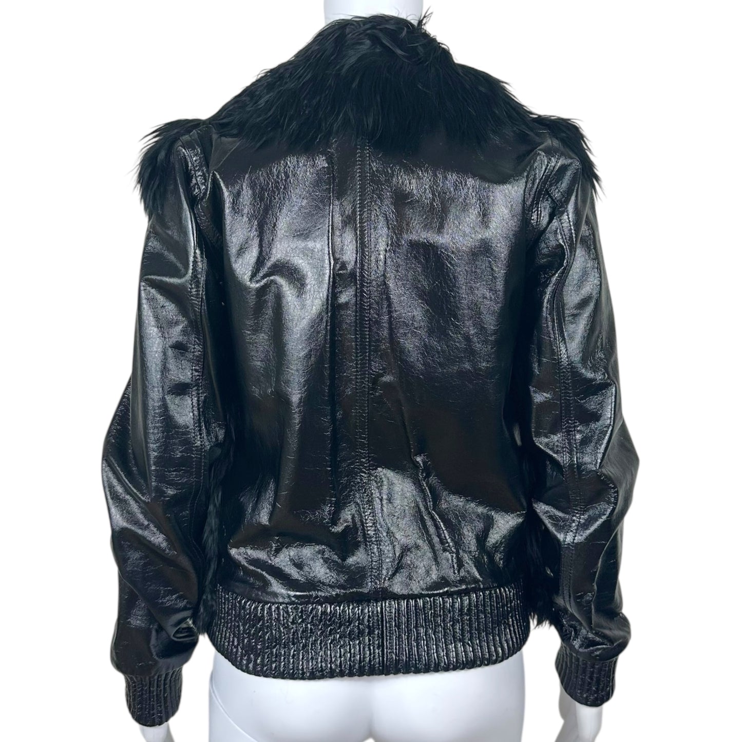 Dolce & Gabbana Black Sheep Fur & Leather Jacket