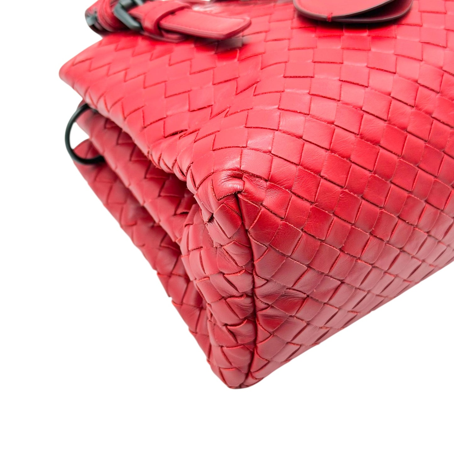 Bottega Veneta Red Intrecciato Leather Baby Roma Bag