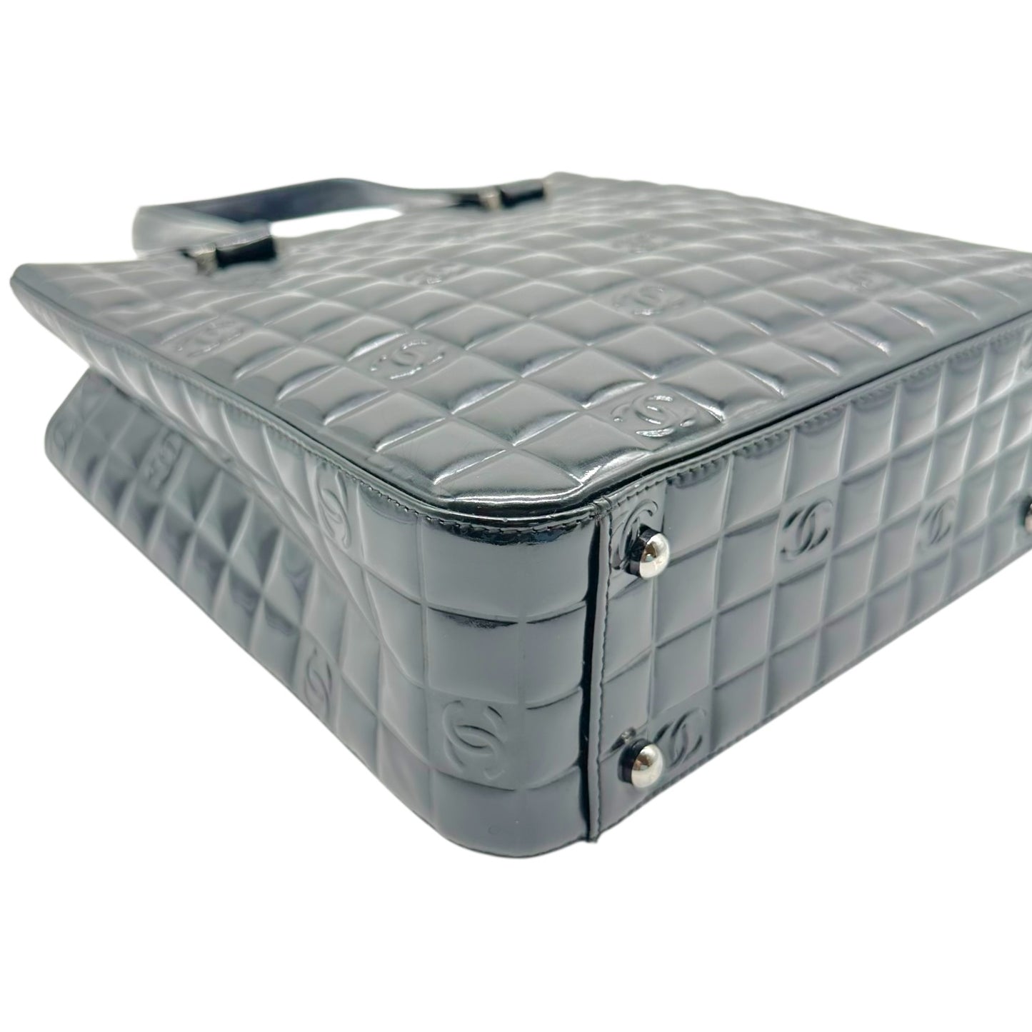 Chanel Black Patent Chocolate Bar & CC Logo Mini Tote Bag 2002-03