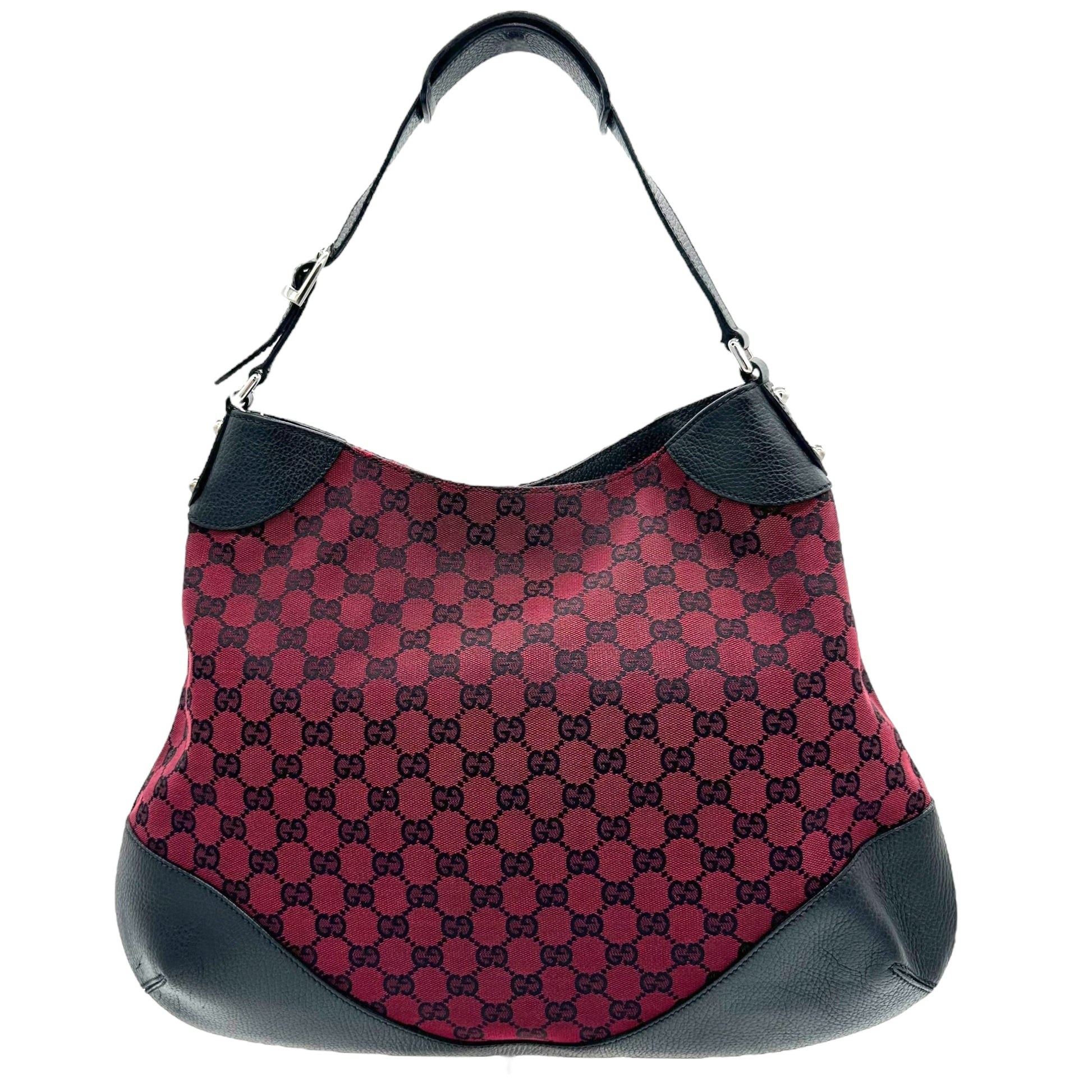 Gucci Red & Black Monogram Oversized Shoulder Bag - Outfit Repeater