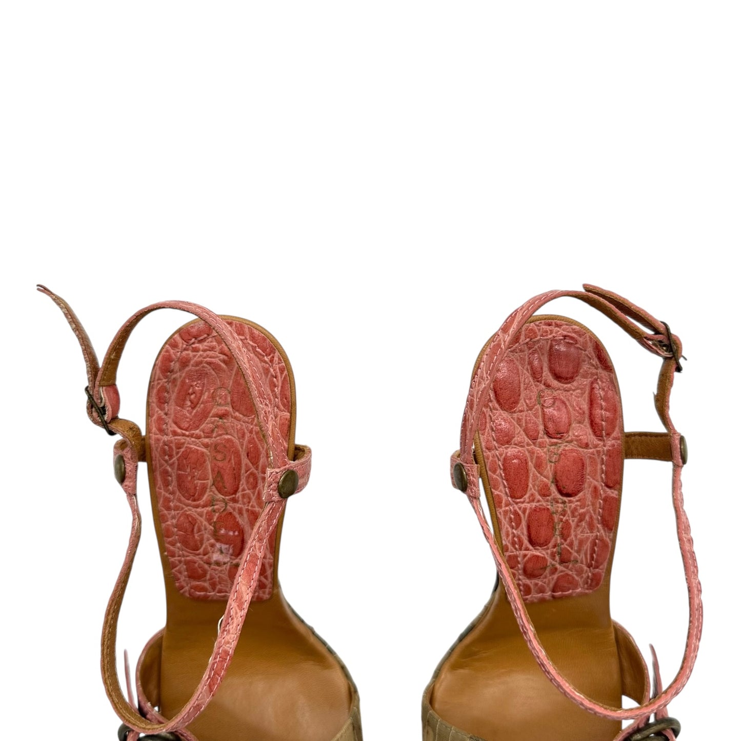 Casadei Pink Croc & Camo Platform Heels - Outfit Repeater