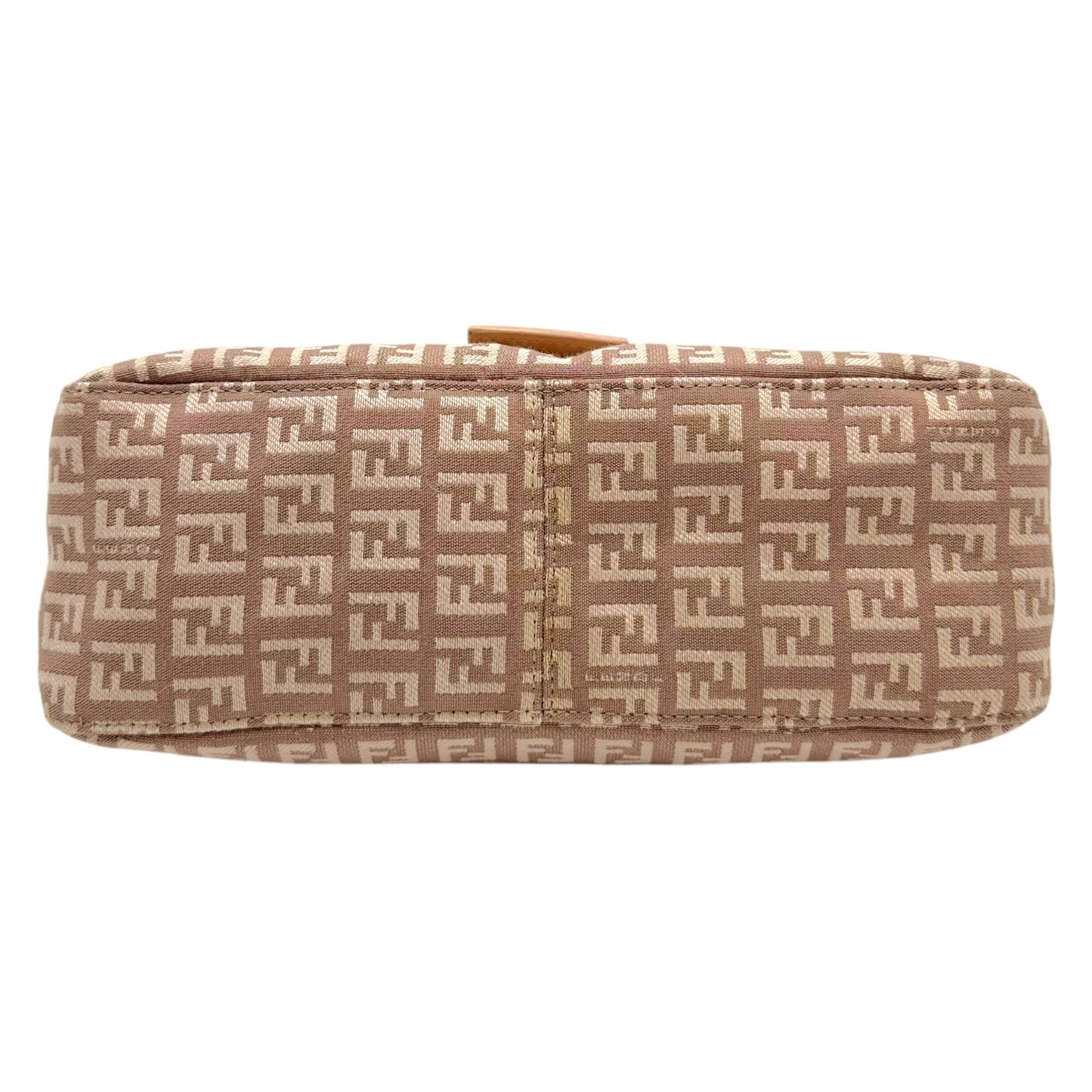 Fendi Pink Zucchino Monogram Fold-Over Baguette Bag