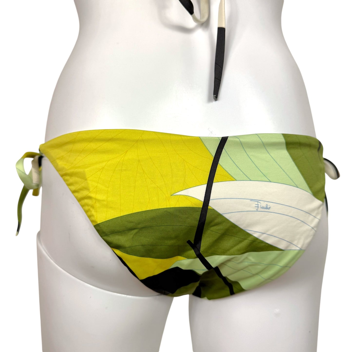 Emilio Pucci Green & Gray Printed Bikini Set