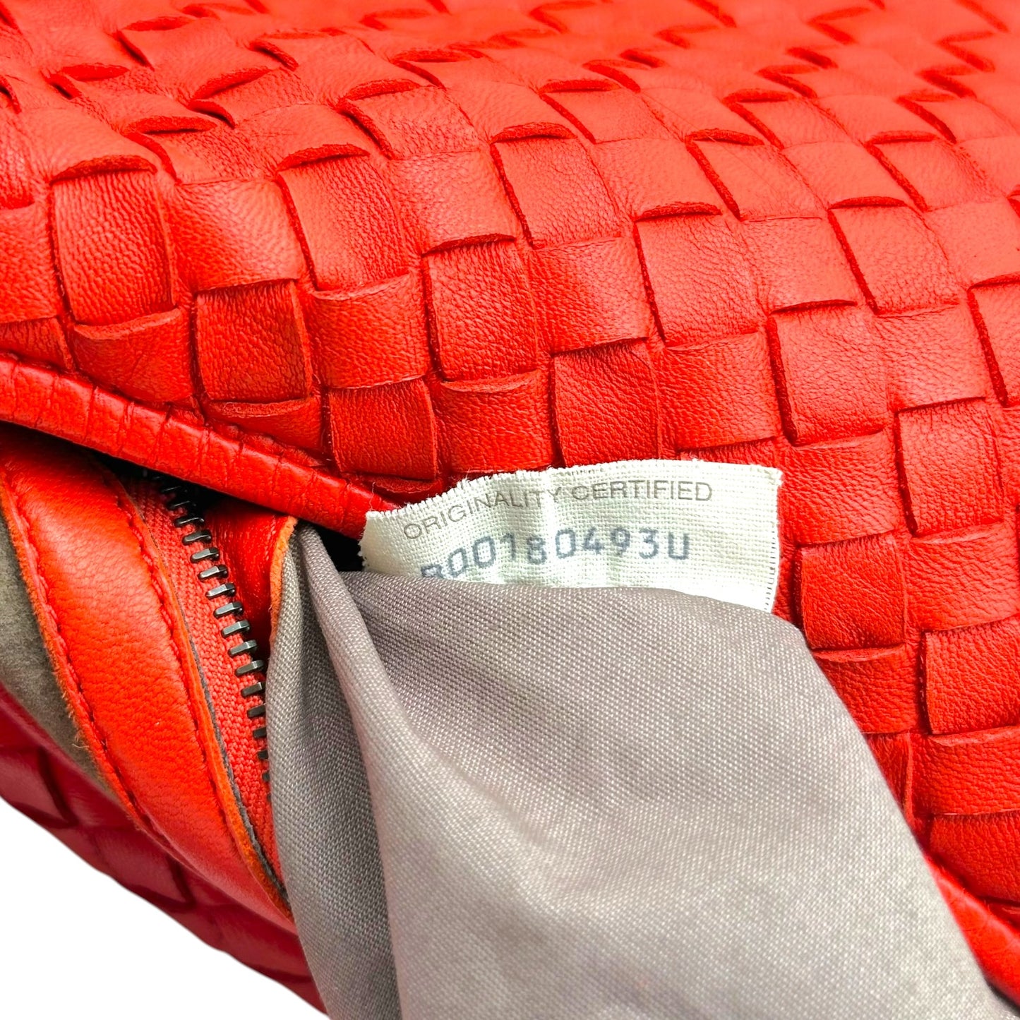 Bottega Veneta Orange Intrecciato Woven Hobo Bag
