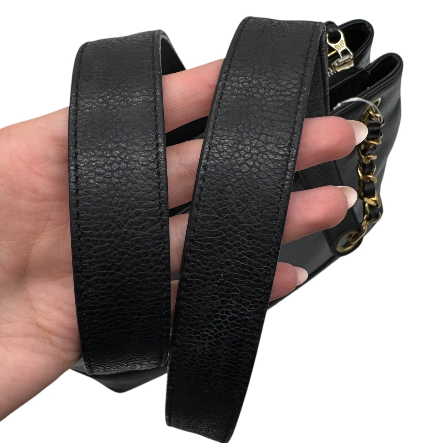 Chanel Black Caviar Leather Big CC Logo Tote Bag 1991-1994 - Outfit Repeater