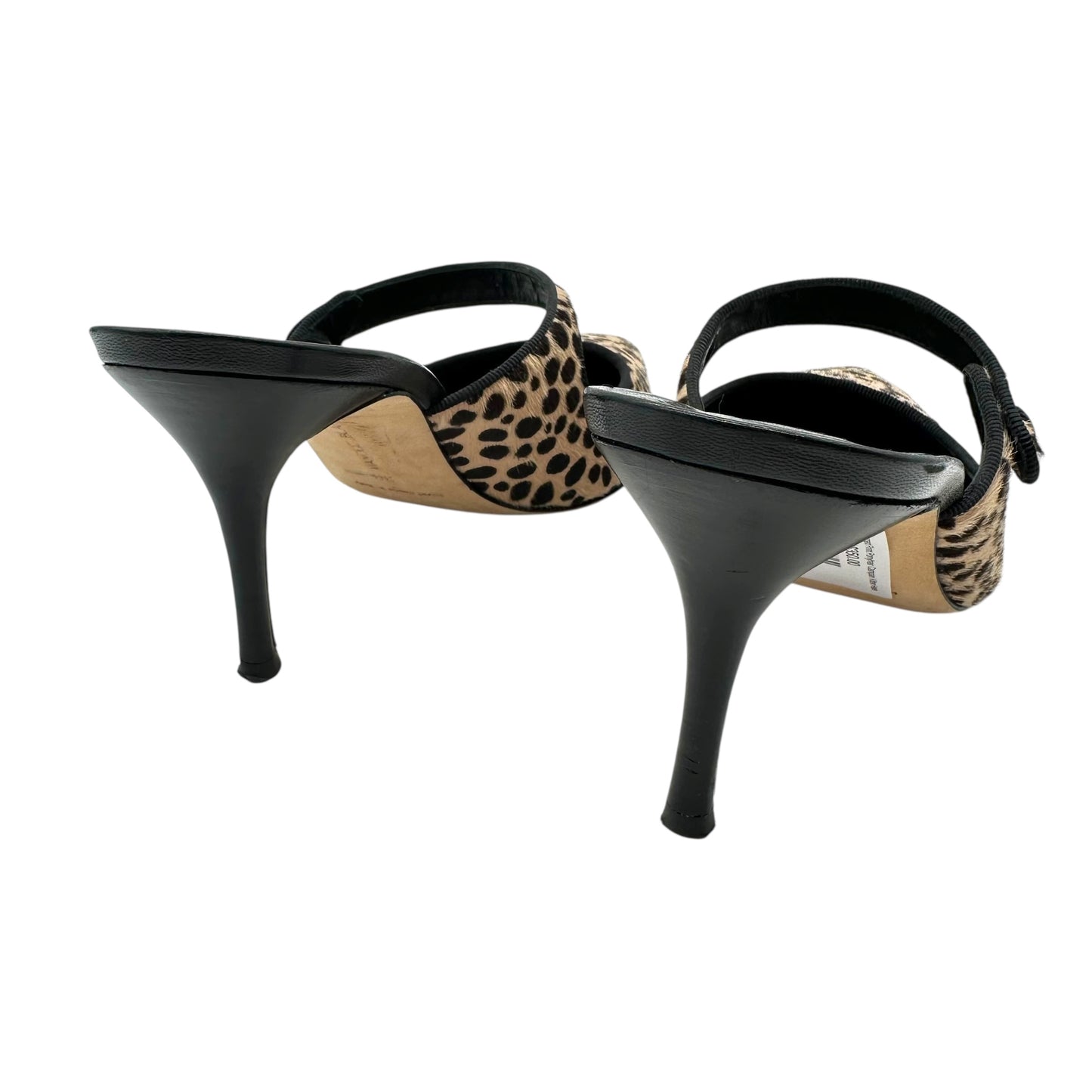 Manolo Blahnik Leopard Print Ponyhair Campari Kitten Heels