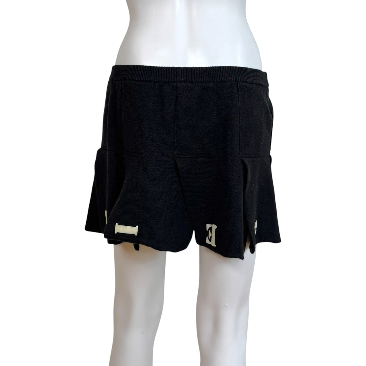 Jean Paul Gaultier Knit Logo Mini Skirt Black White